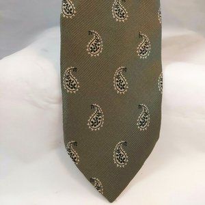 Vintage Giorgio Armani Designer Silk Tie Paisley Black Gray Made In Italy